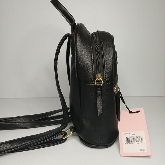 New Juicy Couture Black Leather Mini Backpack Purse - Picture 3 of 10